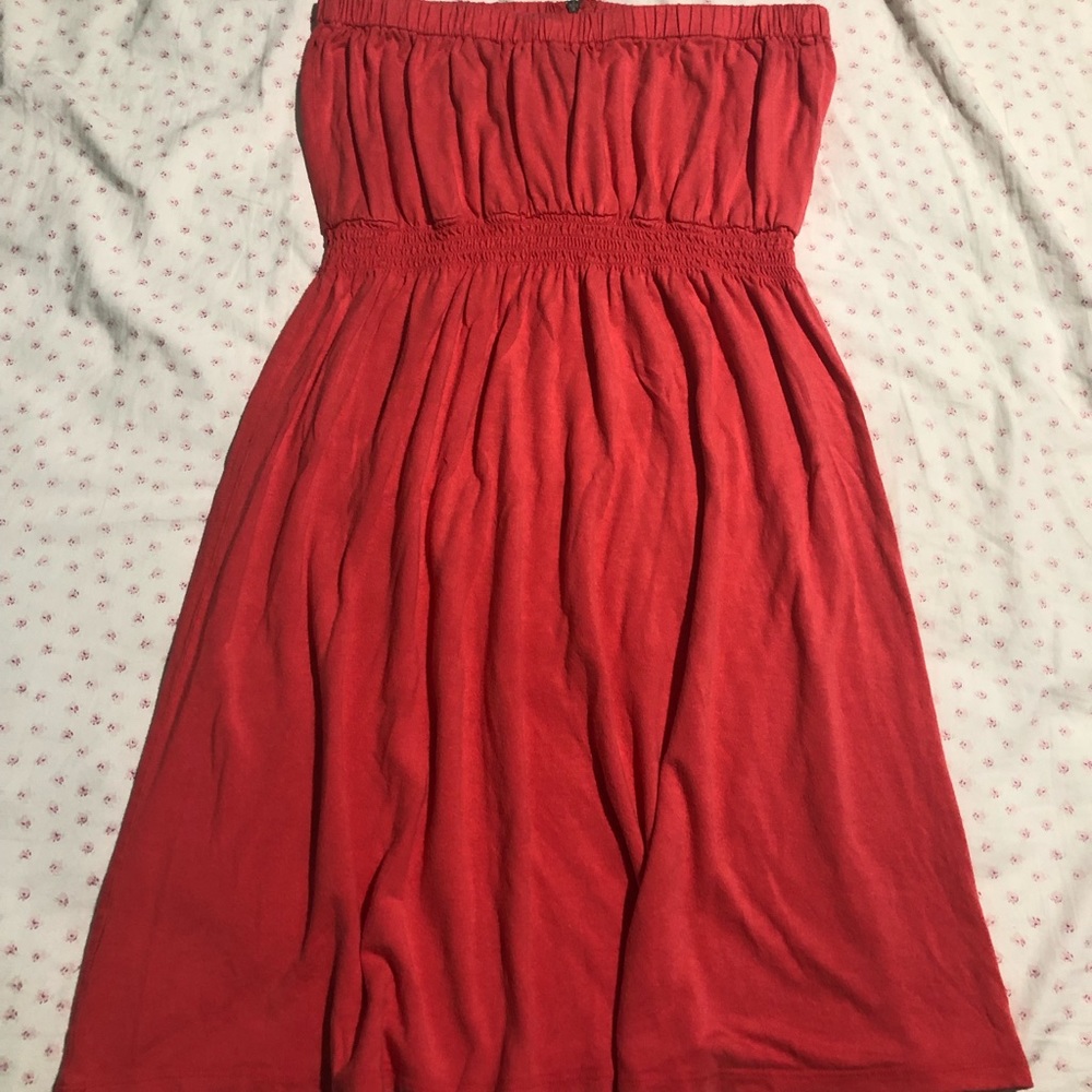 Strapless Peach Mini Dress